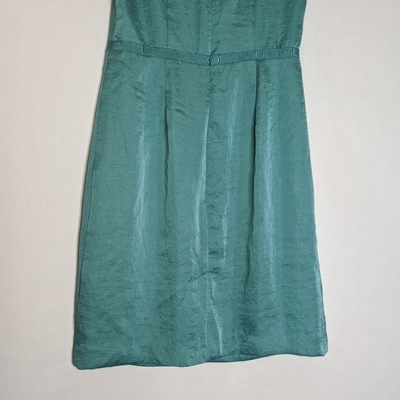 ANN TAYLOR LOFT SHEATH DRESS 0 AQUA BLUE SLEEVELESS KNEE LENGTH COCKTAIL NWT - Picture 7 of 9
